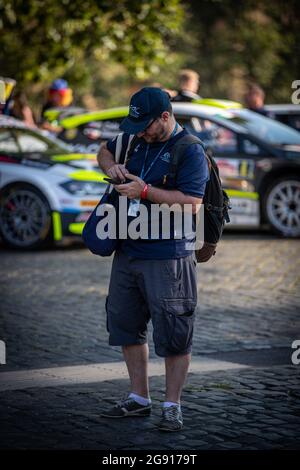 Rome, Italy. 23rd July, 2021. during the 2021 FIA ERC Rally di Roma Capitale, 3rd round of the 2021 FIA European Rally Championship, from July 23 to 25, 2021 in Roma, Italy - Photo Alexandre Guillaumot / DPPI Credit: DPPI Media/Alamy Live News Stock Photo