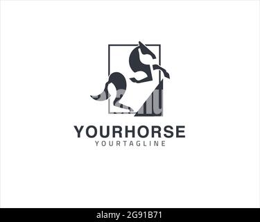 Creative Horse logo design and unique animal concept, can be used as a sign, app Icon or symbol, multi-layer vector and easy to modify, size and color Stock Vector