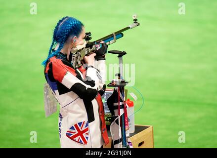 Great Britain's Seonaid McIntosh in action during the 10m Air Rifle Women's Qualification at the Asaka Shooting Range on the first day of the Tokyo 2020 Olympic Games in Japan. Picture date: Saturday July 24, 2021. Stock Photo