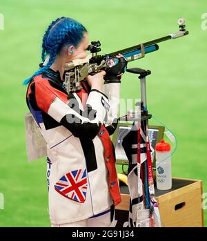 Great Britain's Seonaid McIntosh in action during the 10m Air Rifle Women's Qualification at the Asaka Shooting Range on the first day of the Tokyo 2020 Olympic Games in Japan. Picture date: Saturday July 24, 2021. Stock Photo