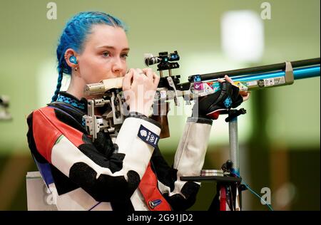 Great Britain's Seonaid McIntosh in action during the 10m Air Rifle Women's Qualification at the Asaka Shooting Range on the first day of the Tokyo 2020 Olympic Games in Japan. Picture date: Saturday July 24, 2021. Stock Photo