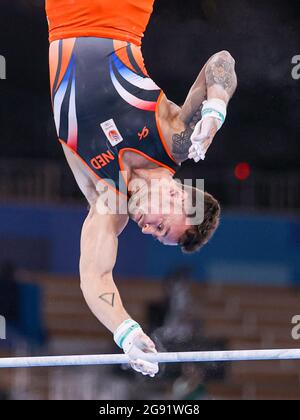 Tokyo, Japan. 24th July, 2021. VTOKYO, JAPAN - JULY 24:  competing on Men's Qualification - Subdivision 1 during the Tokyo 2020 Olympic Games at the Ariake Gymnastics Centre on July 24, 2021 in Tokyo, Japan (Photo by Iris van den Broek/Orange Pictures) NOCNSF Credit: Orange Pics BV/Alamy Live News Stock Photo