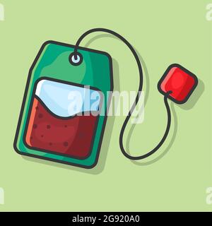 tea bag isolated vector illustration in flat style Stock Vector