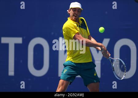 lorenzo musetti of italy in action during his pre qualification match against jannik sinner of italy during the internazionali bnl d italia italian o stock photo alamy