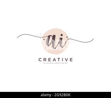 AI beauty monogram and elegant logo design handwriting logo of initial ...
