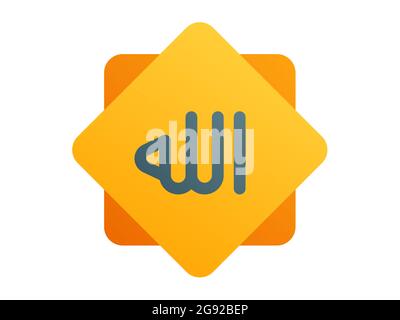 islamic god allah single isolated icon with filled line style vector ...