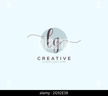 LG Feminine logo beauty monogram and elegant logo design, handwriting ...