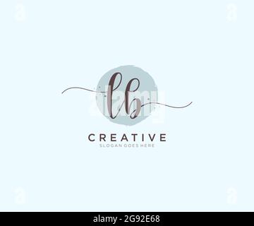 LB Feminine logo beauty monogram and elegant logo design, handwriting logo of initial signature, wedding, fashion, floral and botanical with creative Stock Vector