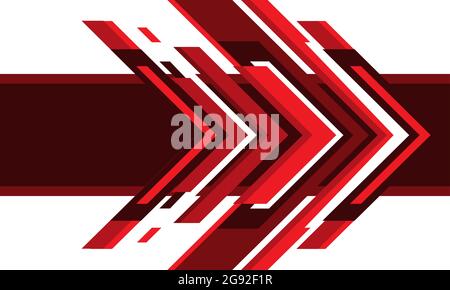 Abstract red arrow technology on white design modern futuristic background vector illustration. Stock Vector