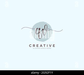QV Feminine logo beauty monogram and elegant logo design, handwriting logo of initial signature, wedding, fashion, floral and botanical with creative Stock Vector