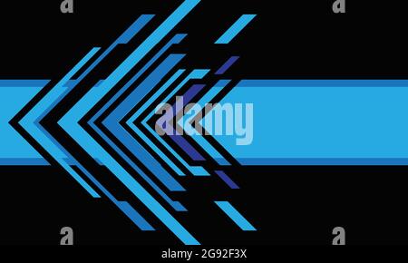 Abstract blue arrow technology on black design modern futuristic background vector illustration. Stock Vector