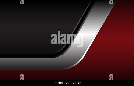 Abstract red metallic silver geometric grey blank space design modern luxury futuristic background vector illustration. Stock Vector