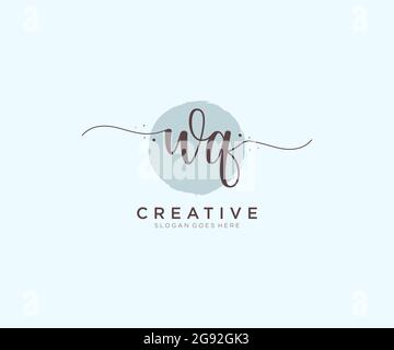 Letter WQ wedding monogram logo design ideas vector graphic Stock ...