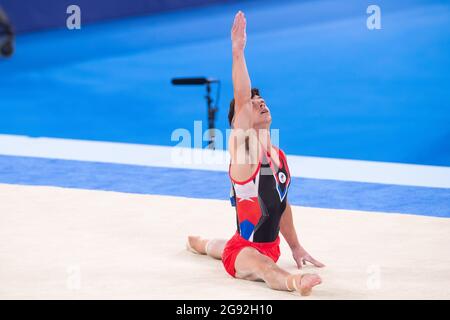 Tokyo, Japan. 24th July, 2021. during the Tokyo 2020 Olympic Games Men's Qualification at the Ariake Gymnastics Centre in Tokyo, Japan. Daniel Lea/CSM}. Credit: csm/Alamy Live News Stock Photo