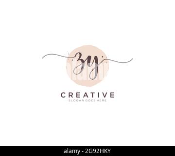 ZY initial wedding monogram logo design Stock Vector Image & Art - Alamy