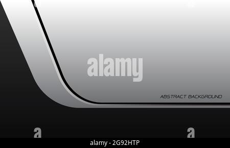 Abstract white metallic black line curve with blank space on grey design modern futuristic background vector illustration. Stock Vector