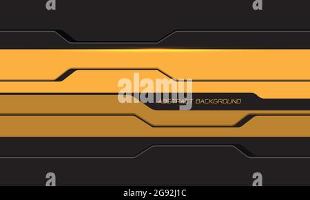 Abstract yellow grey metallic circuit line cyber design modern futuristic style technology background vector illustration. Stock Vector