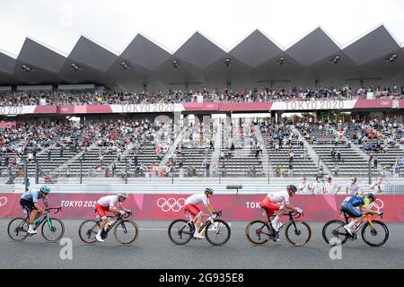 Oyama, Japan. 24th July, 2021. Cycling: Olympics, Tokyo - Oyama (234.00 km), Men, Road Race. The peloton will race at Fuji Speedway . Credit: Sebastian Gollnow/dpa/Alamy Live News Stock Photo