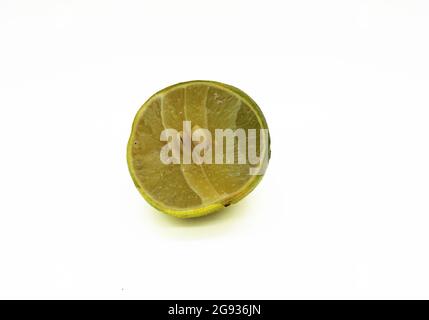 Rotten lemon on white background design Stock Photo