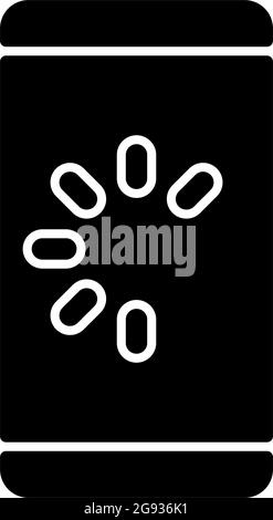 Slow phone black glyph icon Stock Vector
