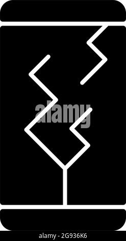 Screen damage black glyph icon Stock Vector