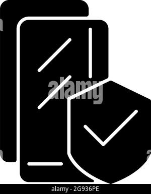Screen protectors black glyph icon Stock Vector