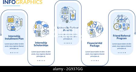 Internship financing vector infographic template Stock Vector