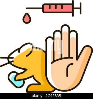 No hamster testing RGB color icon Stock Vector
