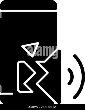 Speaker not working black glyph icon Stock Vector