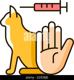 No cat testing RGB color icon Stock Vector