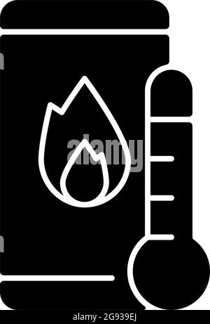 Phone overheating black glyph icon Stock Vector