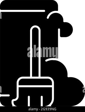 Dust and dirt inside the phone black glyph icon. Stock Vector