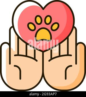 Animal friendly RGB color icon Stock Vector