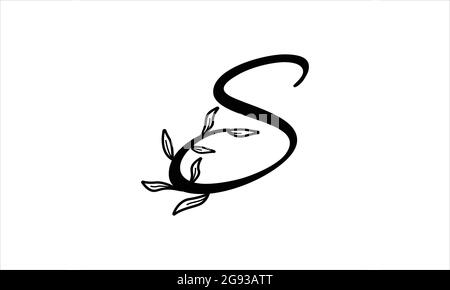 Floral Font Letter S Black And White Stock Photos Images Alamy
