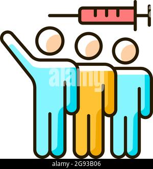 Volunteer testing RGB color icon Stock Vector