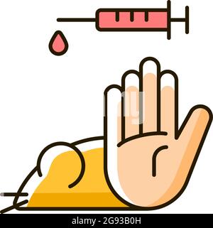 No mice testing RGB color icon Stock Vector