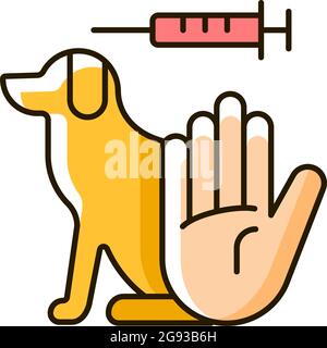 No dog testing RGB color icon Stock Vector