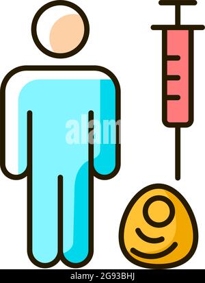 Human cell testing RGB color icon Stock Vector