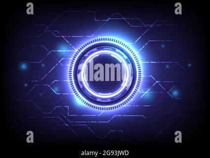 Digital infographic. Abstract hologram hi-tech background. Virtual reality technology electric innovation. Circuit board interface. Futuristic Sci-Fi Stock Vector