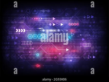 speed arrow and glowing computer data. Abstract futuristic high technology background. Internet motivation and connection to communicate of innovation Stock Vector