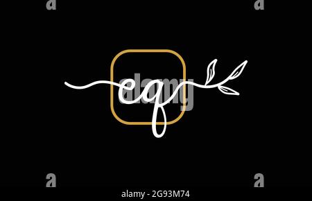 Initial letters ES and SE handwriting floral boho botanical monogram logo vector icon minimalist design Stock Vector
