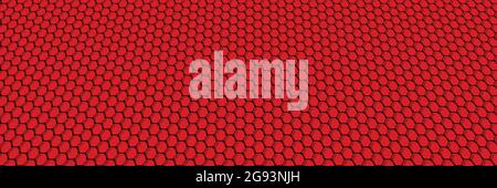 Abstract background illustration of red 3D hexagons Stock Vector