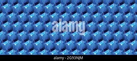 3d blue hexagon illustration background Stock Vector