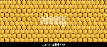 Abstract background of yellow 3D hexagons Stock Vector