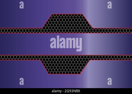 Metal hexagons and blue banner Stock Vector