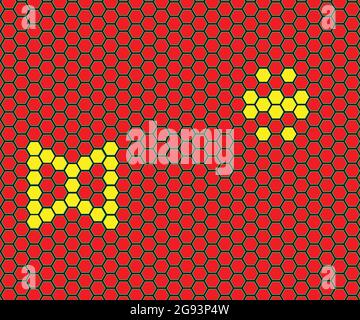 Abstract background of red hexagons Stock Vector