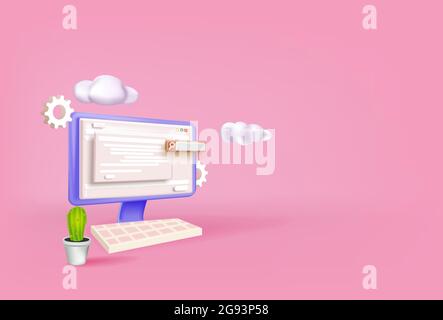 Concept of Seo Optimization for website. Landing page template. Stock Vector