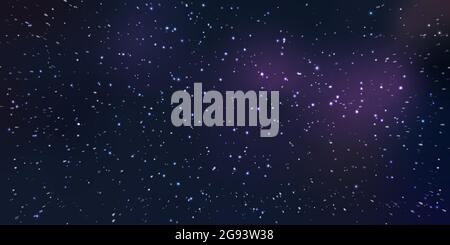Astrology horizontal star universe background. Starry night sky, blue shining space with nebula. Milky way galaxy in infinity space. Vector illustrati Stock Vector