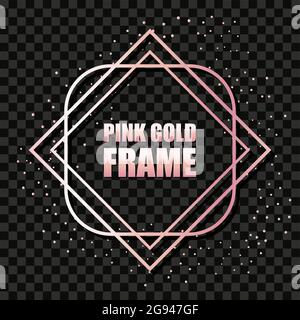 Rose gold glitter on dark transparent background Vector Image