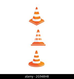 Construction cone icon, vector illustration design. Tools collection. on white background Stock Vector